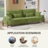 Cloud Velvet Deep Seated Sofa With Pillows - Green - Image 6