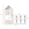 Versatile Kids Bookshelf With House-Shaped Design Multifunctional Storage, Durable - White - Image 3