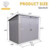 Garbage Bin Shed Stores 2 Trash Cans, Outdoor Bin Shed For Garbage Storage, Stainless Galvanized Steel, Bin Shed For Garden Yard Lawn - Gray - Image 3