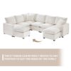 Modern U-Shape Modular Sofa, 7 Seat Chenille Sectional Couch Set With 2 Pillows Included, Freely Combinable Indoor Funiture - White - Image 18