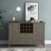 Bedford - Sideboard Buffet And Wine Rack - Farmhouse Gray - Image 8