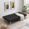 Modern Sofa Bed With Wood Frame And Stainless Leg - Black - Image 4