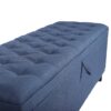Extra Long Storage Ottoman Entryway Bench With Flip Top Storage Chest With Padded Seat Bed End Stool For Hallway Living Room Bedroom - Blue - Image 9