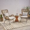 Outdoor Rattan Accent Chair With Metal Legs - Brown - Image 4