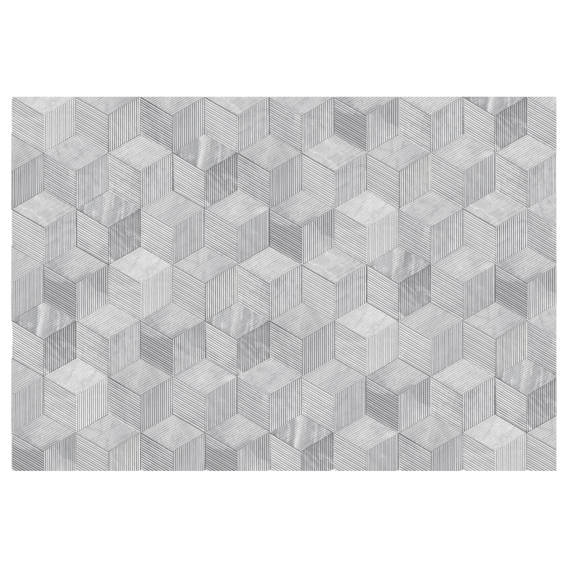 Hexagon Carrara Stone Marble Tile Ol Textured 3D Fluted (Set of 12) - Natural / Gray - Image 8