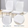 Luxury Simple Chair High Resilience Dining Chair Material With Metal Leg (Set of 6) - White / Silver - Image 5