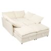 Versatile 6 Piece Modular Sofa Bed With Storage, Stylish Faux Double Layer Cushions, Comfortable & Durable Design, Perfect For Any Living Space - Beige - Image 14