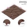 Stone Style 12" Patio Deck Tiles Diy Interlocking Floor Tiles, 44 Pieces - Red Brown - Image 3
