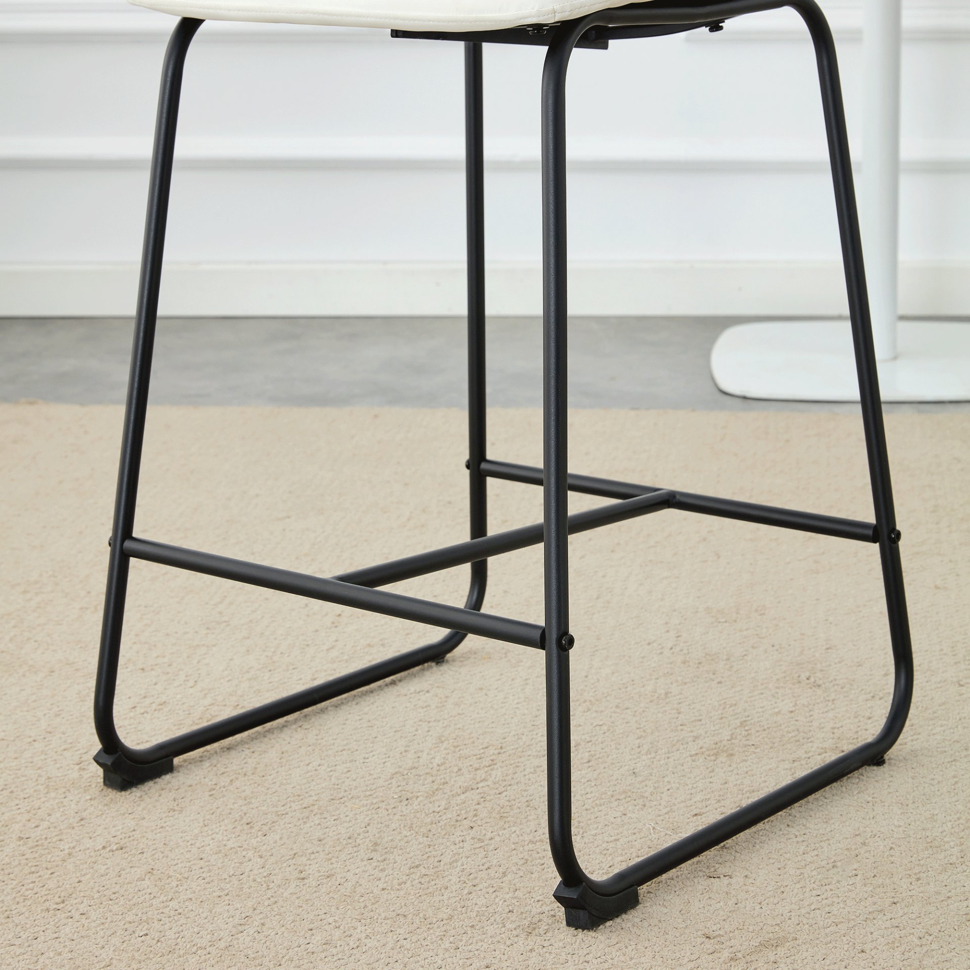 (Set of 2) Modern Minimalist Style Material Bar Stools, Suitable For Kitchen, Bar And Modern Home Design - White - Image 11