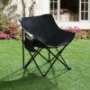 2 Pieces Outdoor Portable Folding Camping Chairs With Carry Bag - Black - Image 5