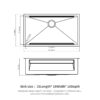 Undermount Kitchen Sink, Single Bowl With Ledge Workstation, 16 Gauge Stainless Steel - Brushed Nickel - Image 3