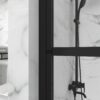 Bathtub Screen Panel Shower Door 180° Pivot - Black - Image 3