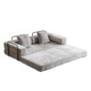 Floor Couch, Compression Sofa, Convertible Floor Sofa Bed & Pillow Back Support Armrest - Light Gray - Image 14