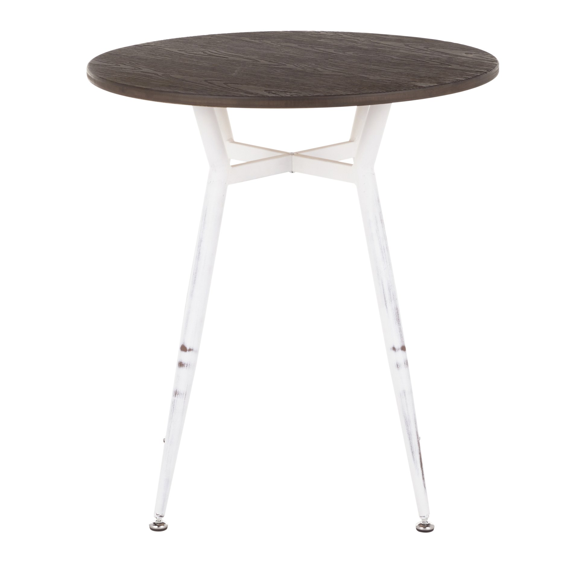 Clara - Industrial Round Dinette Table - Vintage White / Espresso - Image 4