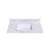 Bianco Carrara Venato 43" Marble Vanity Top With 1 Pre Drilled Faucet Hole Sintered Stone Bathroom Vanity Top With Undermount Rectangular Sink And 4" Backsplash - White - Image 5