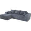 4 Piece Modular L Shaped Sectional Sofa With Spacious Chaise Lounge Corduroy Upholstery - Gray - Image 18