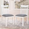 Dining Room Furniture (Set of 2) Chairs With Gray Cushioned Seats And Wooden Back - White - White - Image 2