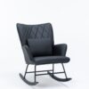 Rocking Chair, Glider Chair, Rocking Accent Chair With Lumbar Pillow And Ottoman For Living Room - Black - Image 9