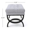 Hilton - Ottoman Bench With Classic Button Tufting - Light Gray - Image 8