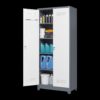 Metal Storage Cabinets, Cleaning Tool Cabinet With Locking Door, Tall Broom Tool Organizer, Large Storage Cabinet For Kitchen - Gray / White - Image 13