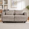 Convertible Chaise Lounge Loveseat Sofa Bed With USB Ports, Cup Holders, Phone Holder, Storage - Brown - Image 5
