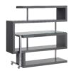 Buck II - Clear Glass, Chrome High Gloss Writing Desk With Shelf - Gray - Image 9
