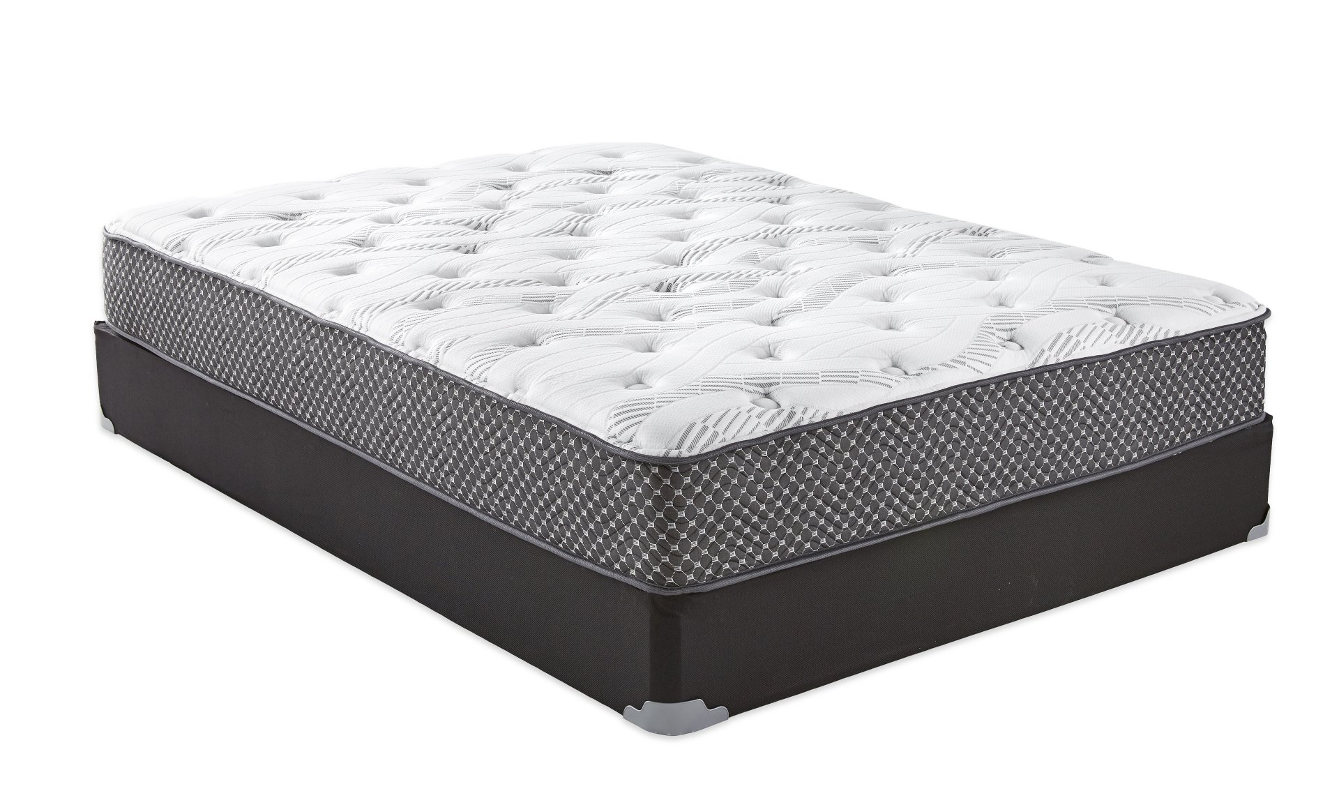 10" King Quilted Hybrid Mattress, Medium Firm - Black / White - Image 3