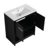 Modern Freestanding 30" Bathroom Vanity With Ceramic Sink, Soft Closing Doors Cabinet - Dark Oak - Image 18