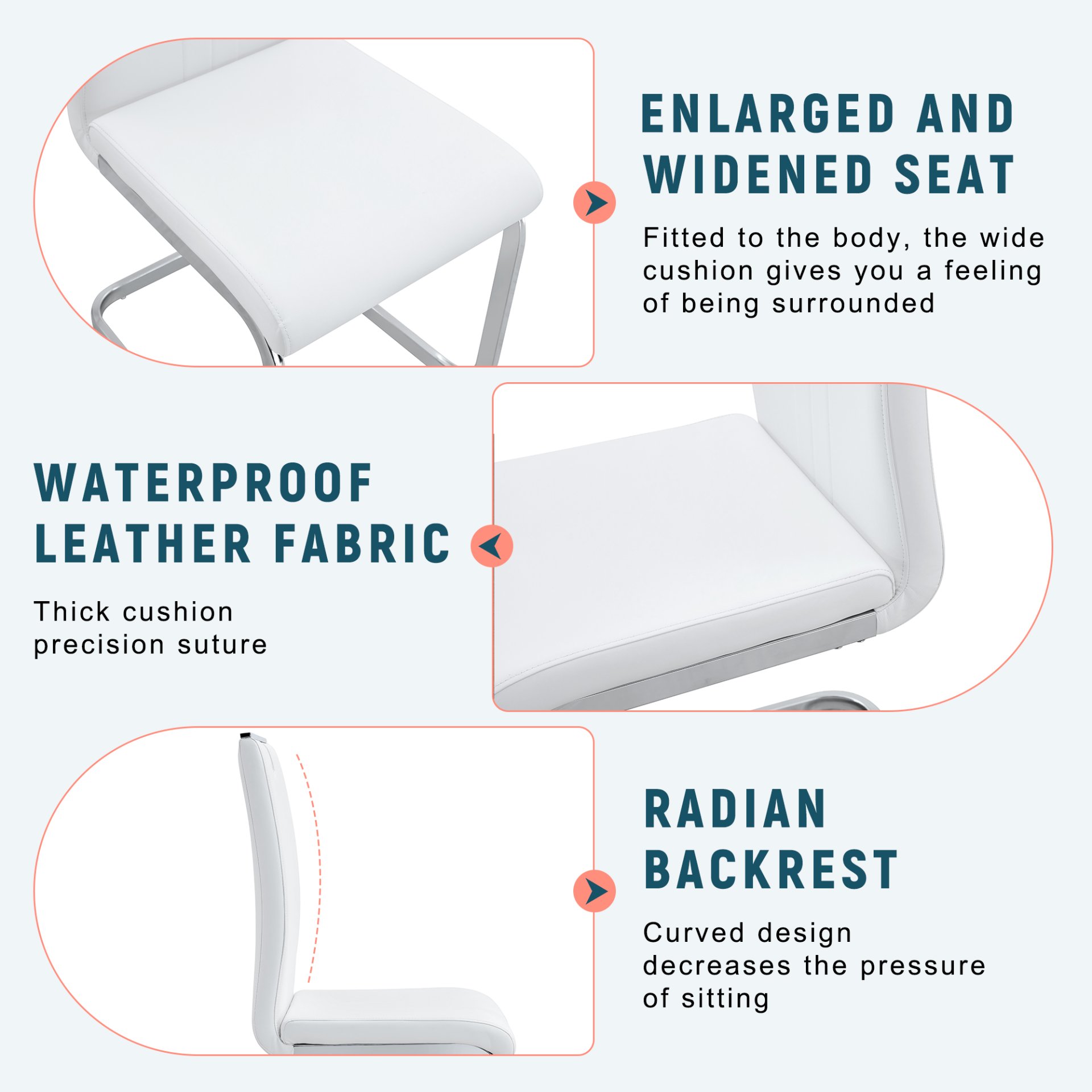 (Set of 4) Material Bow Shaped Chairs Adding Fashion To Minimalist And Contemporary Home Styles - White - Image 10