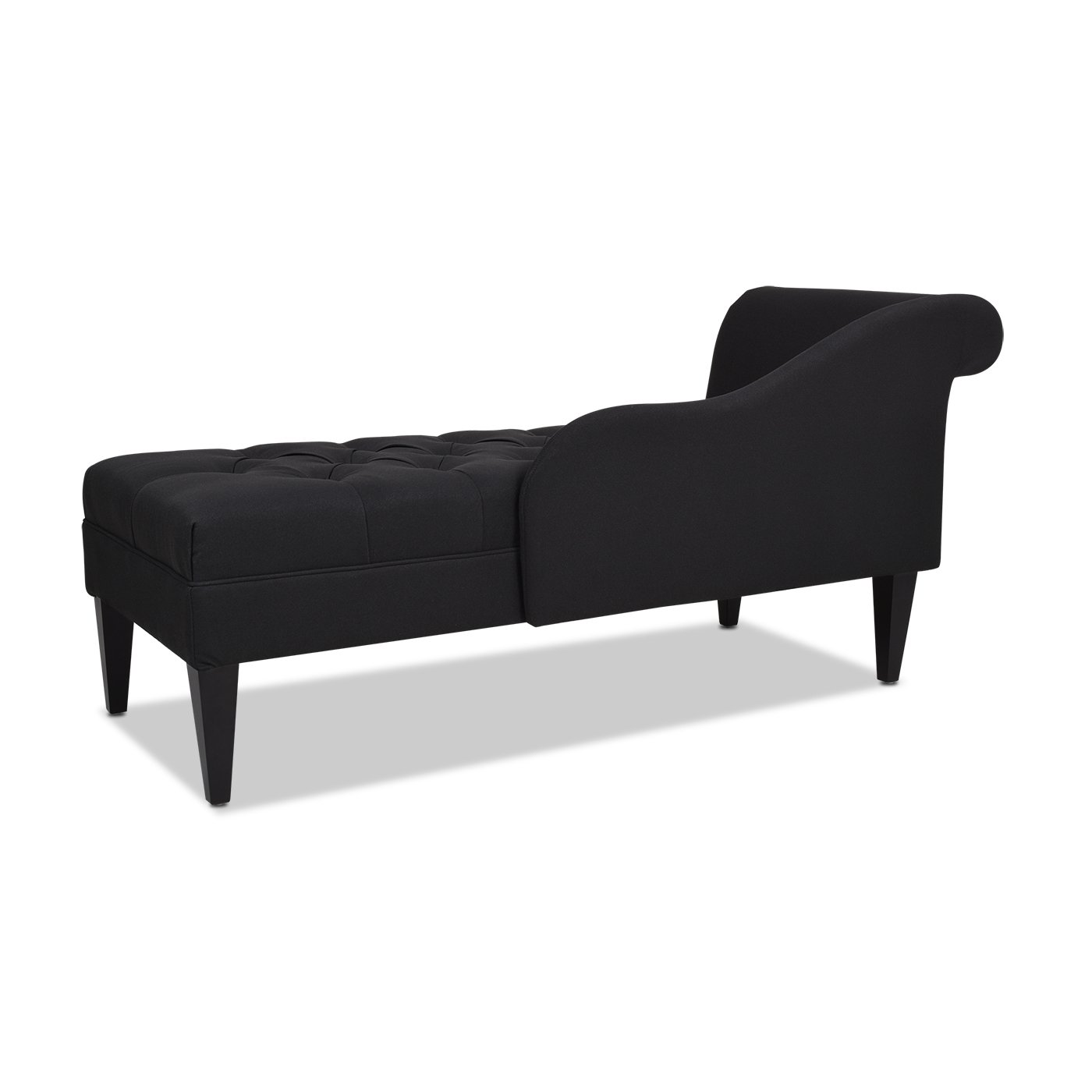 Harrison - Tufted Roll Arm Chaise Lounge - Jet Black - Image 6