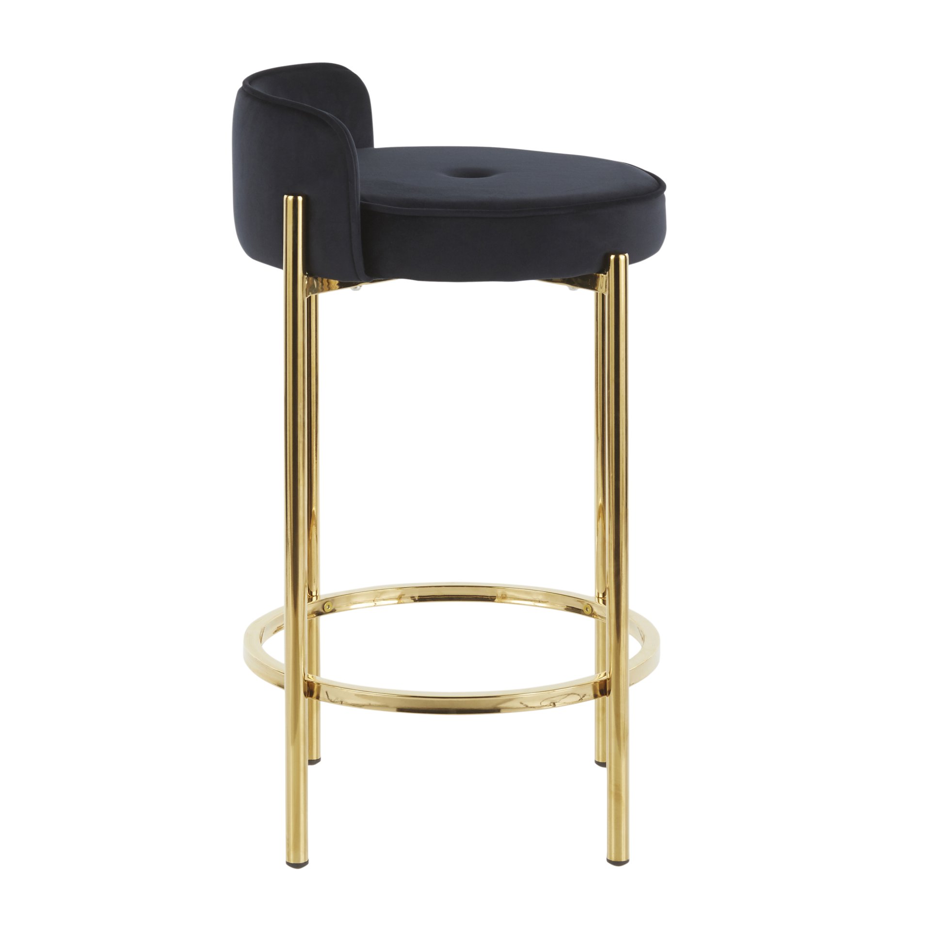 Chloe - Contemporary Counter Stool (Set of 2) - Gold / Black - Image 3