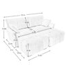 Cozy Plush 2 Seater Sofa Set With Ottomans And Throw Pillows, Ideal For Living Spaces - Green - Image 2