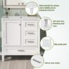 Bathroom Vanity, Modern Bathroom Cabinet With Sink Combo Set, Bathroom Storage Cabinet With A Soft Closing Door And 3 Drawers, Solid Wood Frame, Resin Basin - White - Image 6