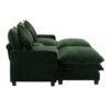 Chenille Upholstered Sectional Sofa With 2 Removable Ottomans, USB Ports, Cup Holders, And Storage - Green - Image 23