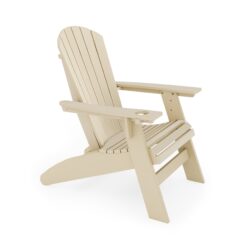 Adirondack Chair Sturdy HDPE Poly Lumber For Poolside, Patio, And Garden Relaxation - Beige
