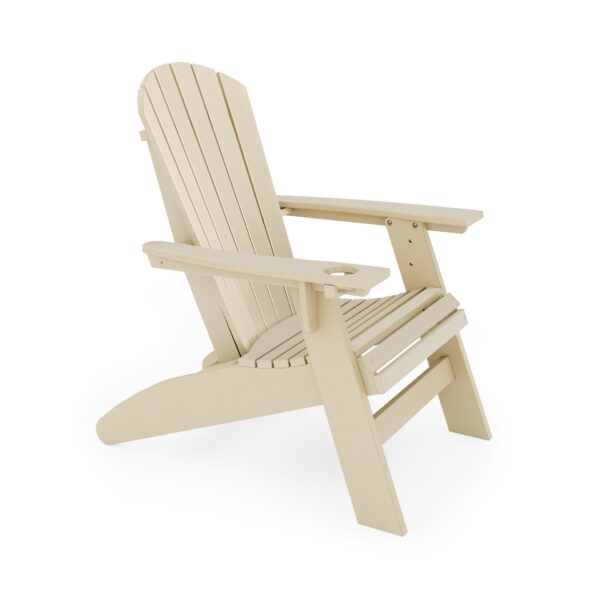 Adirondack Chair Sturdy HDPE Poly Lumber For Poolside, Patio, And Garden Relaxation - Beige