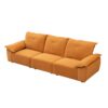 Contemporary Fabric Sofa With Removable Pillowcase And Backrest, Living Room Or Bedroom Use - Orange - Image 12