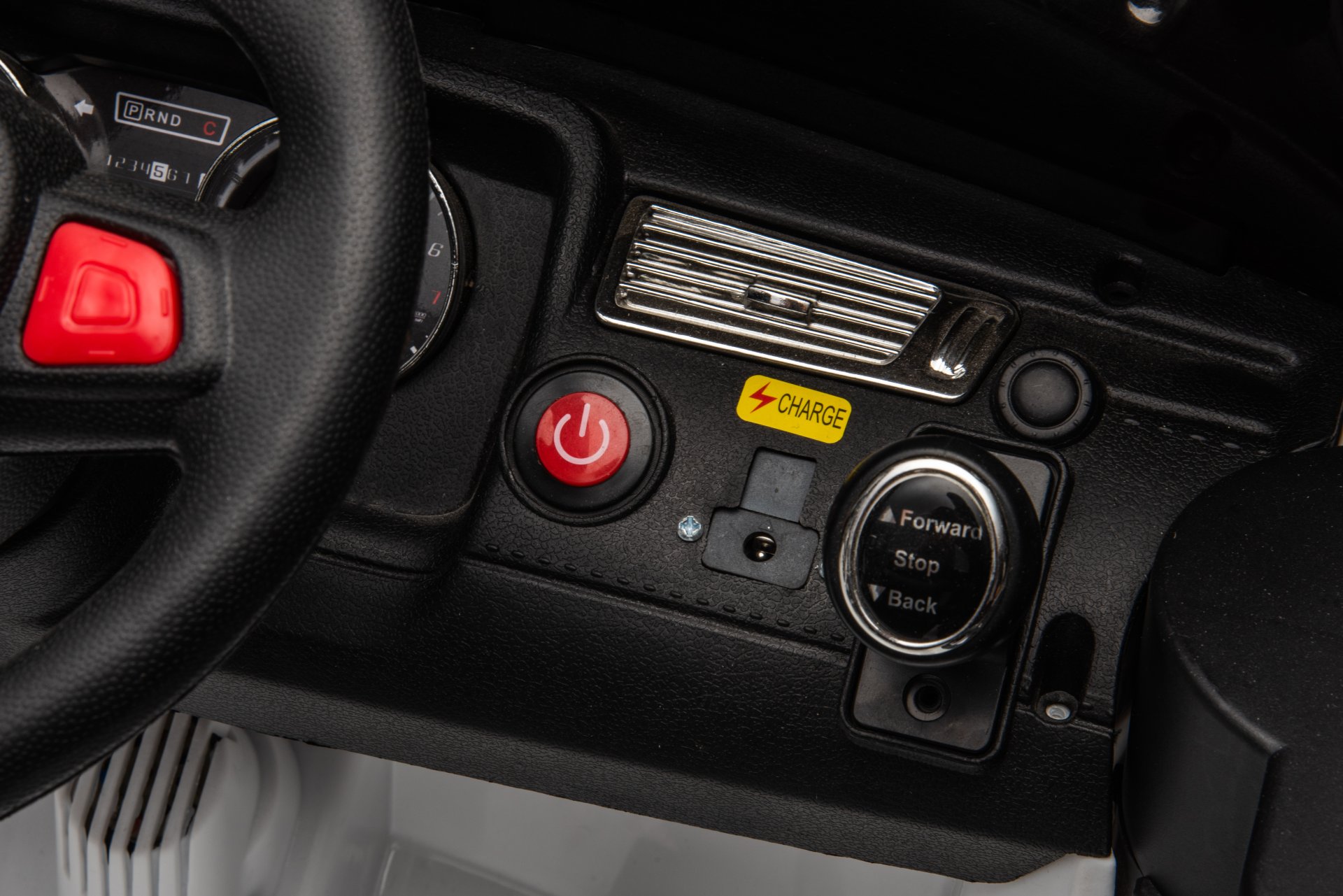12V7A 30W*2 Four-Wheel Drive Leather Seat One Button Start, Forward And Backward, High And Low Speed, Music, Front Light, Power Display, Two Doors Can Open, 2.4G R / C, Seat Belt Four Wheel Absorber - White / Black - Image 25