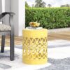 Outdoor Metal End Table Large - Yellow - Image 2