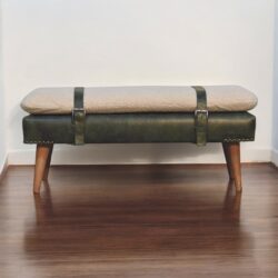 Buffalo - Hide Leather Bench - Olive Green