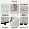 Pull Out Sofa Bed Modern Chenille Convertible Loveseat Sofa With Adjsutable Backrest, 2 Pillows, Cup Holders, USB Ports For Living Room, Apartment - White / Gray - Image 6