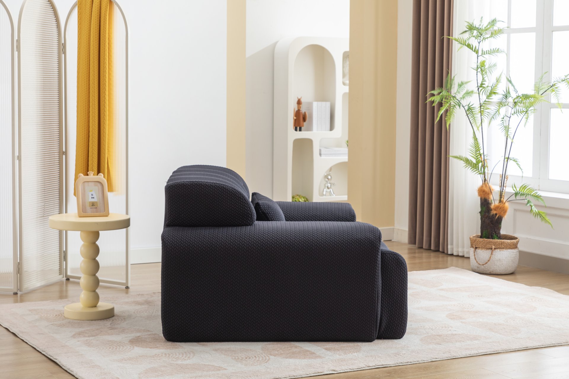 Large Size 1 Seater Sofa, Pure Foam Comfy Sofa Couch, Modern Lounge Sofa For Living Room, Apartment - Dark Gray - Image 5