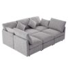 Sectional Sofa Modular Sofa U - Shaped Sofa Couch Sofa Bed L - Shaped Sofa With A Movable Ottoman And Two USB Ports For Living Room - Light Gray - Image 14