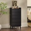 Modern Minimalist 5 Drawer Gallery Top Dresser - Black - Image 7