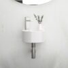 Modern Rectangle Wall Mount Bathroom Sink With Single Faucet Hole - White - Image 5