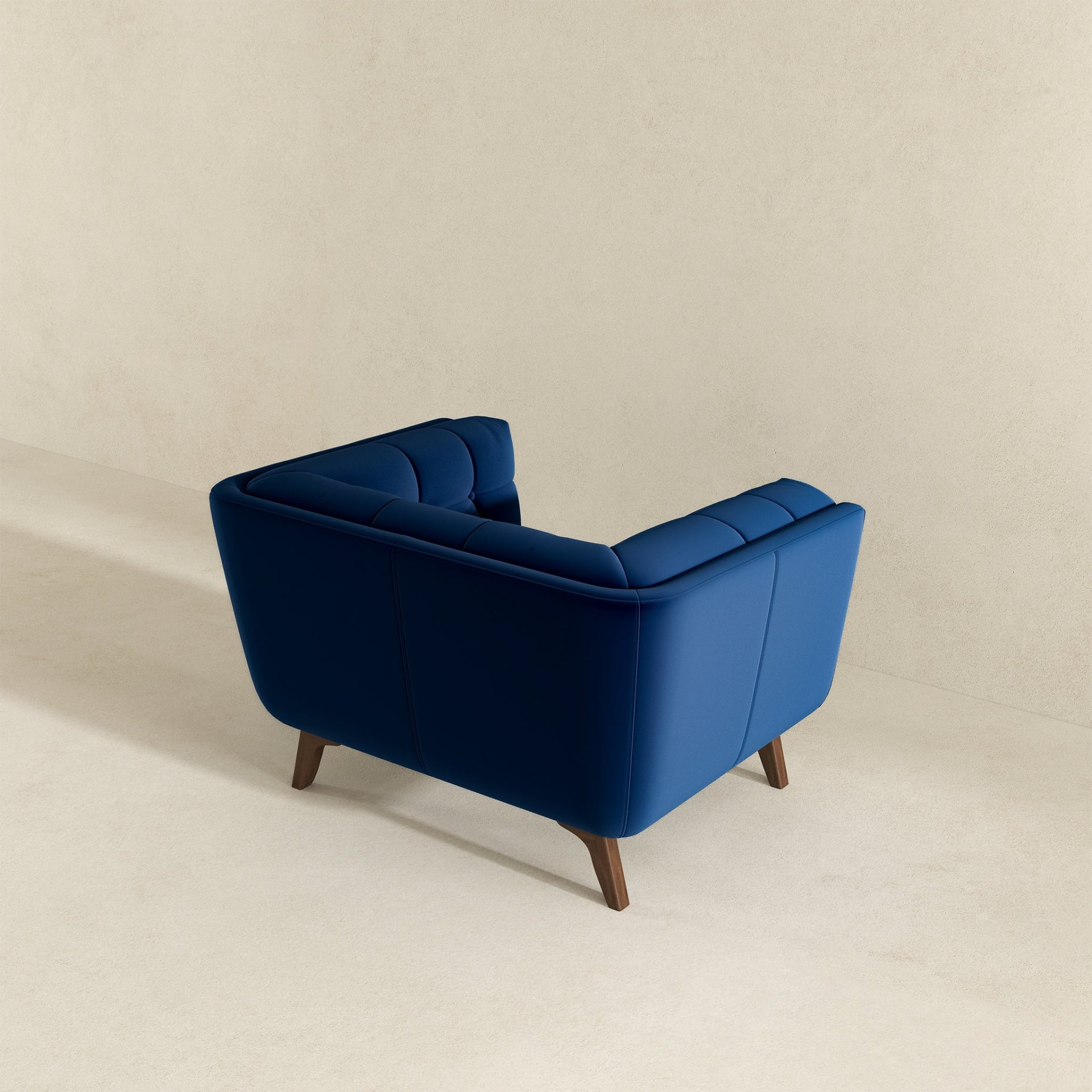Addison - Velvet Lounge Chair - Dark Blue - Image 6