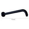 16" Shower Arm With Flange, Stainless Steel, Rust Resistant Design - Matte Black - Image 3
