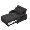 3 In 1 Pull Out Sofa Sleeper With Wing Table And USB Charge - Black - Image 17