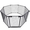 Adjustable Safety Gate 8 Panels Play Yard Metal Doorways Fireplace Fence Christmas Tree Fence Gate For House Stairs Gate Prohibited Area Fence - Black - Image 19