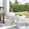 Outdoor Metal (Set of 2) End Table - White - Image 4